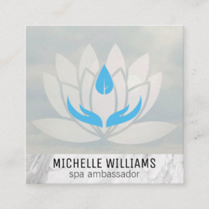 Lotus Flower   Day Spa   Massage Therapist Square Business Card