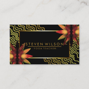 Lotus Flower Decorative Gold Yoga Holistic Health Business Card