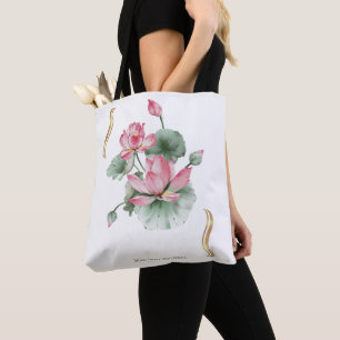 Lotus Flower Design Tote Bag