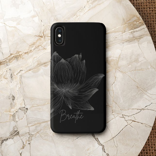 Lotus Flower Design Yoga Meditation Lovers Grey Case-Mate iPhone Case (Creator Uploaded)