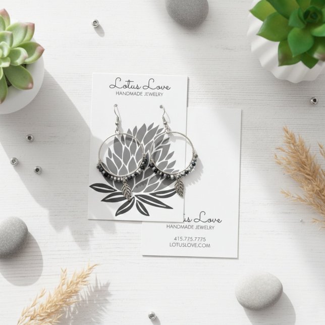 Lotus Flower Earring Necklace Jewellery Display Ca (Lotus Flower Earring Necklace Jewelry Display Card
)