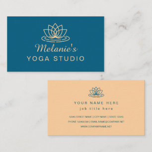 Lotus flower elegant yoga business card template