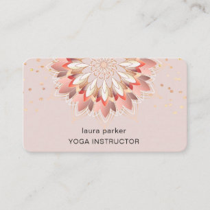 Lotus Flower Elegant Yoga Meditation Instructor  Business Card