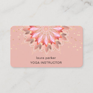 Lotus Flower Elegant Yoga Meditation Instructor Business Card