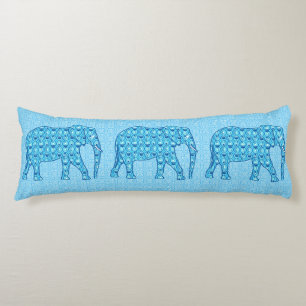 Lotus flower elephant - turquoise body cushion