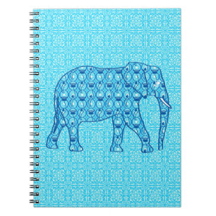 Lotus flower elephant - turquoise notebook