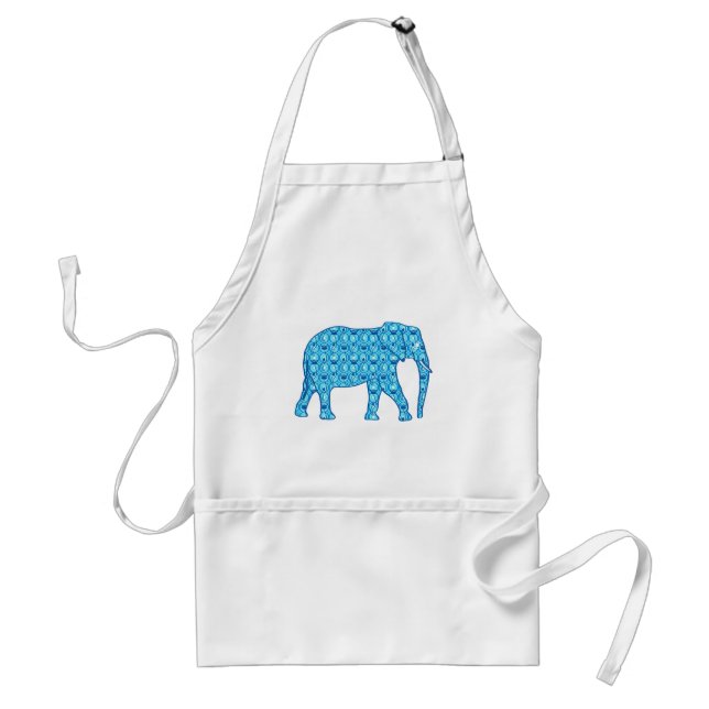 Lotus flower elephant - turquoise standard apron (Front)