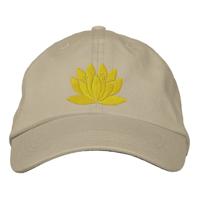 Lotus Flower Embroidered Hat (Front)