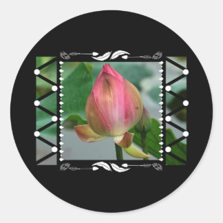 Lotus Flower Floral Geometric Classic Round Sticker
