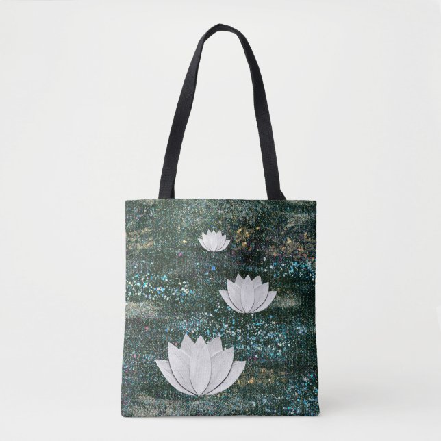 Lotus Flower Galaxy Tote Bag (Front)