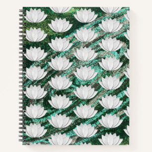 Lotus Flower Green Galaxy Notebook