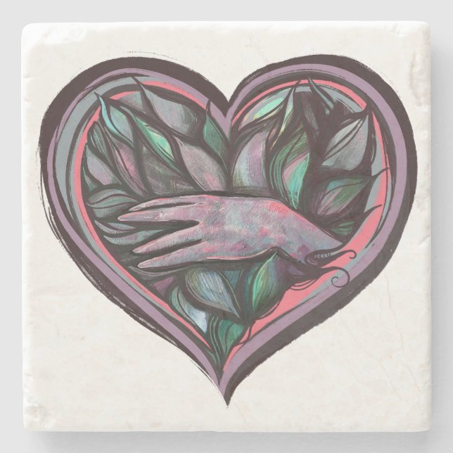 Lotus Flower Hand Goddess Power                    Stone Coaster (Front)