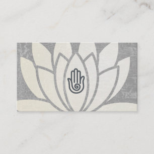 Lotus Flower Hand Yoga Instructor Business Card