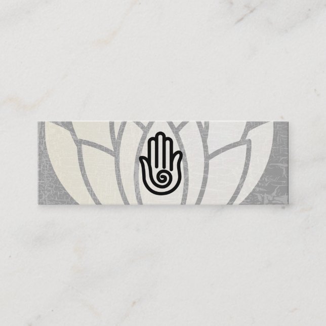 Lotus Flower | Hand | Yoga Mini Business Card (Front)