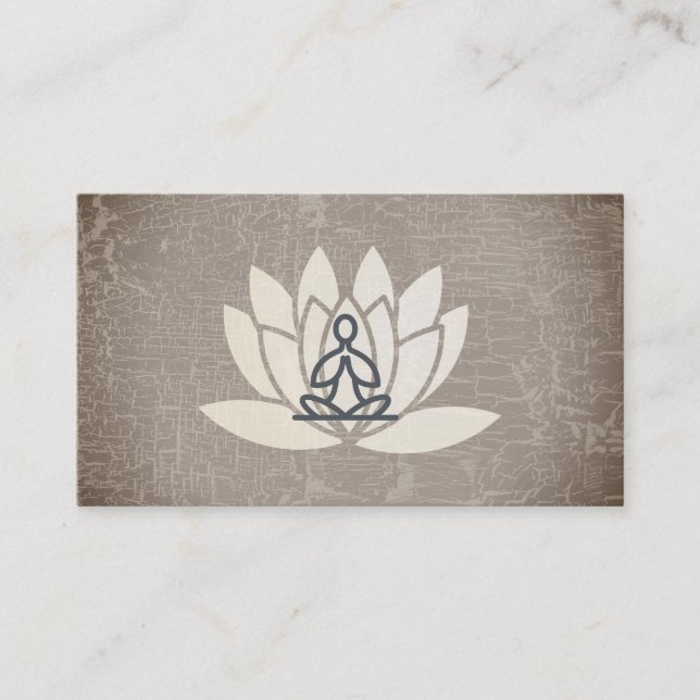 Lotus Flower | Hand | Yoga Sitting Pose | Teacher Business Card (Front)