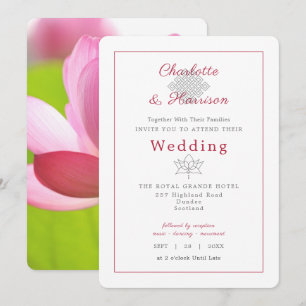 Lotus Flower Hindu Karma Symbol Wedding Invitation