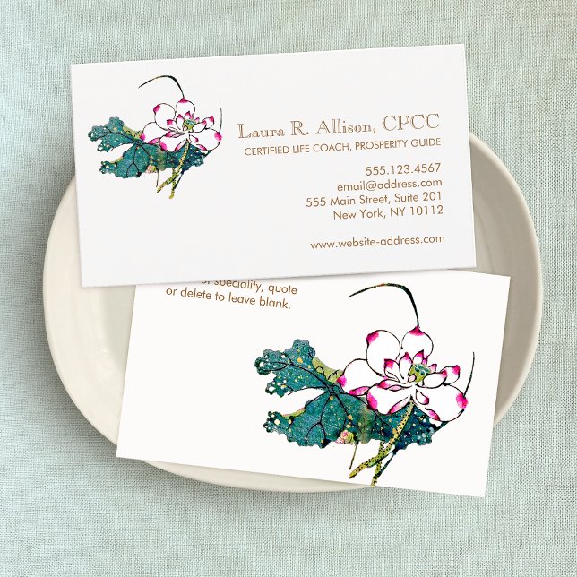  Lotus Flower Holistic Health Counsellor Business Card (Creator Uploaded)