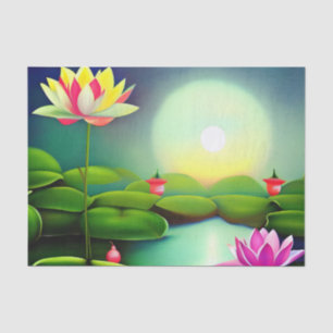 Lotus flower in a pond tissue paper