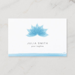 Lotus flower in blue colour business card