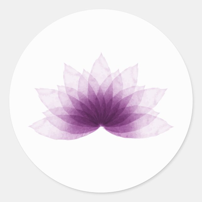 Lotus flower in purple colour classic round sticker (Front)