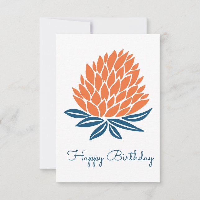 Lotus Flower Inspirational Mindful Happy Birthday  Card (Front)