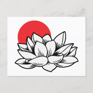 Lotus flower japanese art holiday postcard
