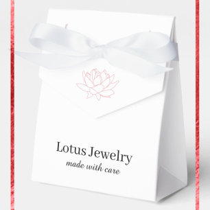 Lotus flower jewellery jeweller logo branding bran favour box