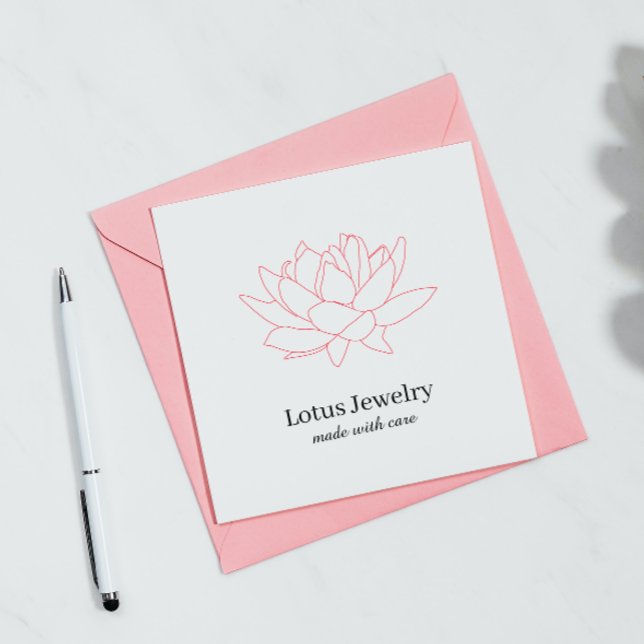Lotus flower jewellery jeweller logo discount code square business card (Creator Uploaded)
