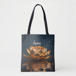 Lotus Flower Lake Dark Tote Bag