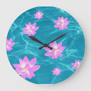 Lotus Flower Large Clock