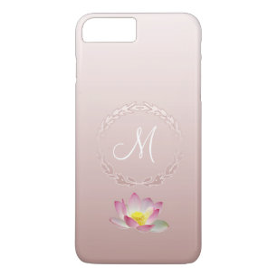 Lotus Flower Laurel Wreath Monogram iPhone 8 Plus/7 Plus Case
