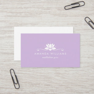 Lotus Flower Lavander minimalist professional Business Card
