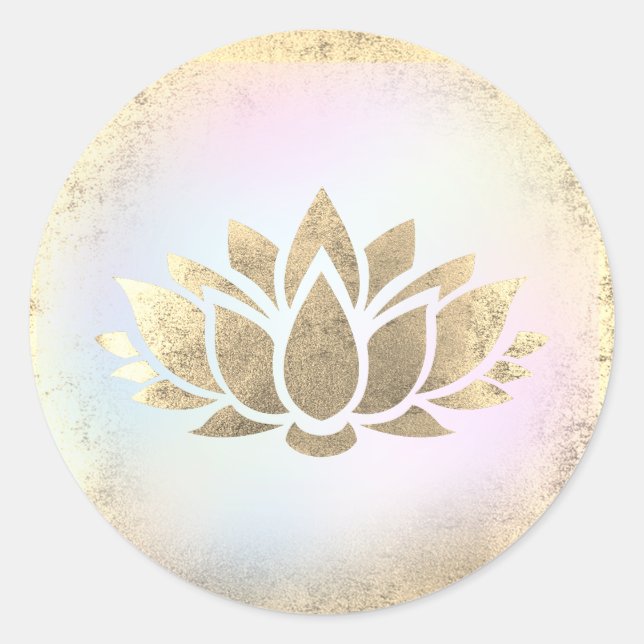 lotus flower logo classic round sticker (Front)
