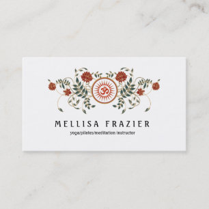 Lotus Flower Logo OM Symbol Health and Wellness Business Card
