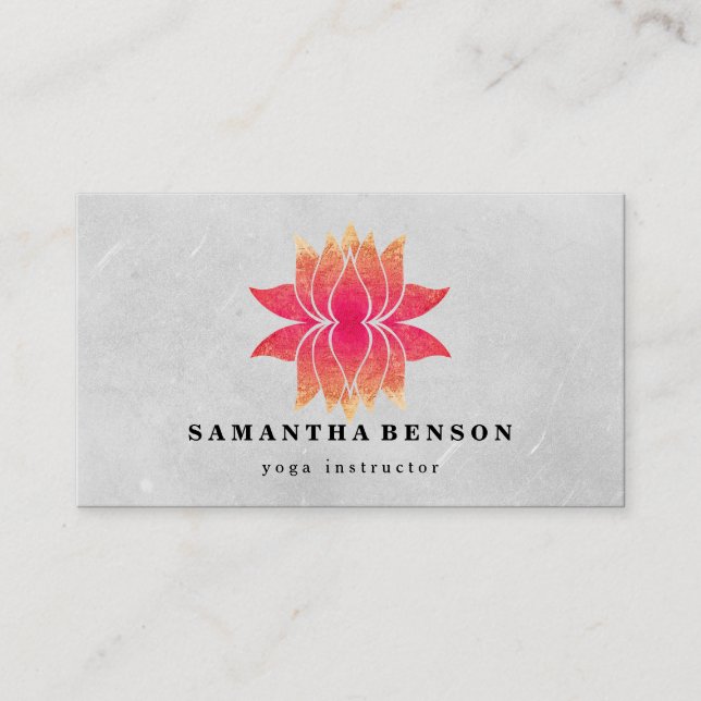 Lotus Flower Logo Yoga Business Card (Front)