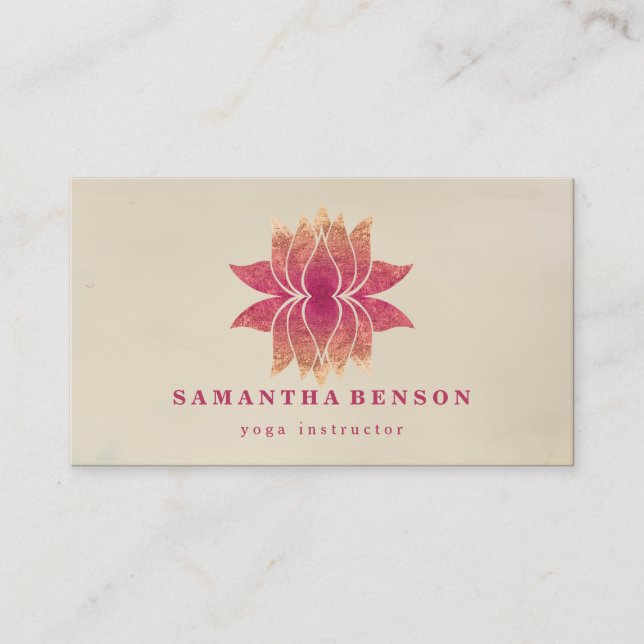 Lotus Flower Logo Yoga Business Card (Front)
