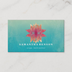 Lotus Flower Logo Yoga Business Card