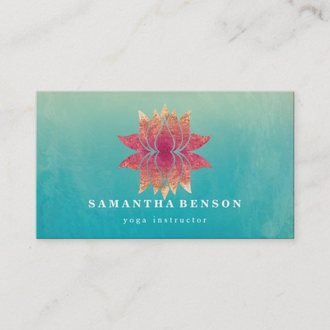 Lotus Flower Logo Yoga Business Card (Front)