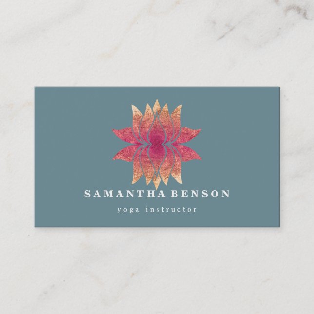 Lotus Flower Logo Yoga Business Card (Front)