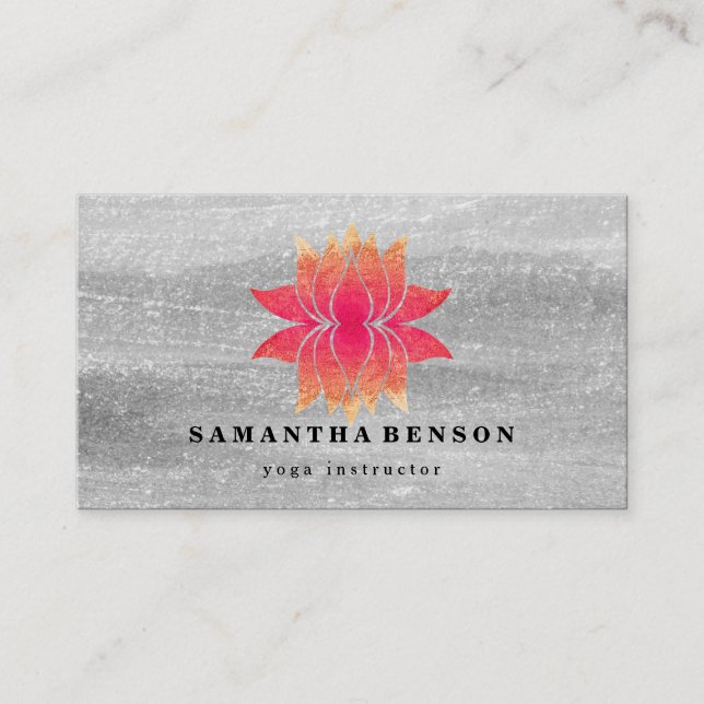 Lotus Flower Logo Yoga Business Card (Front)