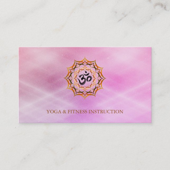 Lotus Flower Logo Yoga Elegant Modern Watercolor Business Card (Front)