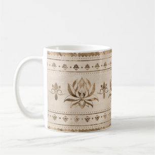 Lotus Flower Luxury ornament - pastel gold Coffee Mug