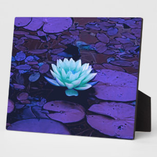 Lotus Flower Magical Purple Blue Turquoise Floral Plaque