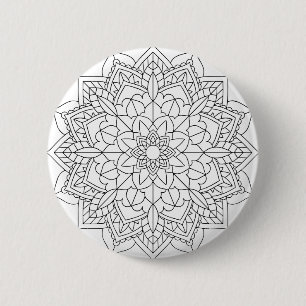 Lotus Flower Mandala 6 Cm Round Badge