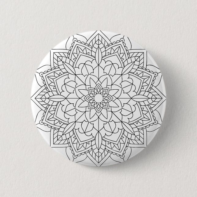 Lotus Flower Mandala 6 Cm Round Badge (Front)