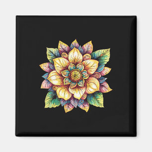 Lotus Flower Mandala Boho Fantasy Magnet