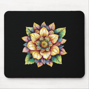 Lotus Flower Mandala Boho Fantasy Mouse Mat