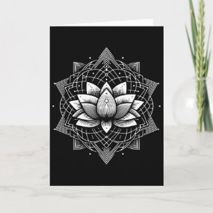 Lotus Flower Mandala Sacred Geometry Geometric Art Card