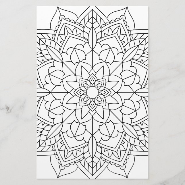 Lotus Flower Mandala Stationery (Front)