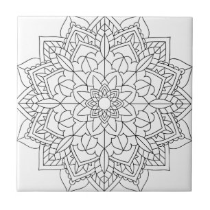 Lotus Flower Mandala Tile
